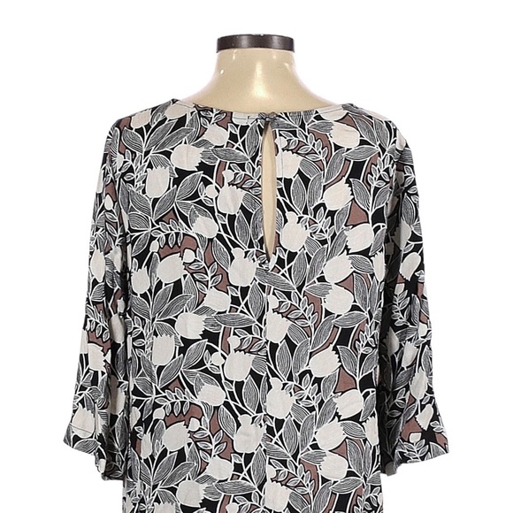 Anthropologie Ella Moss Tulip Floral Neutral Lightweight Shift Dress Size M - Picture 4 of 8